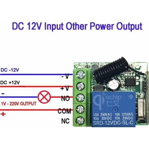 RF Transmitter 433 Mhz Remote Controls with Wireless Remote Control Switch DC 12V 1CH relay Receiver Module Switches Wholesale