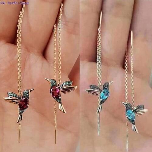 1 Pair New Fashion Little Bird Drop Long Hanging Earrings for Women Elegant Girl Tassel Earring Stylish Jewelry Personality Gift