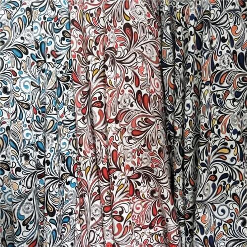 Ethnic Painted Style Printing Chiffon Smoothy Dress Large Size Garment Fabric