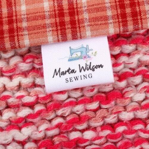 Sewing labels / custom brand labels, clothing labels, Sewing machine, knitting label, Logo or Text (MD2061)