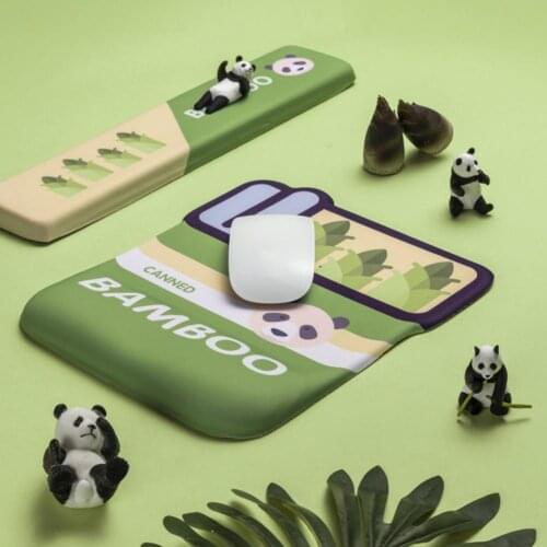 Cute Cartoon Panda Mouse Pad Hand Rest Pad Slow Rebound Memory Foam PU Non-Slip Comfortable Wrist Rest Creative Office Supplies