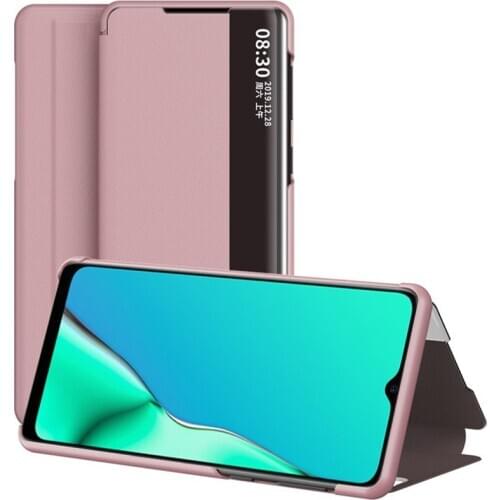 For OPPO A5 A9 2020 Case Smart Side Window View Flip Cover Shockproof PU Leather Case for OPPO A5S A7 A8 A11X A31 Capa