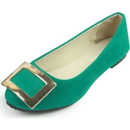 Spring Women Shoes Fashion Flats Big Buckle Shallow Mouth Office Ladies Shoes Woman Zapatos Mujer Plus Size 35-42 XKD1125