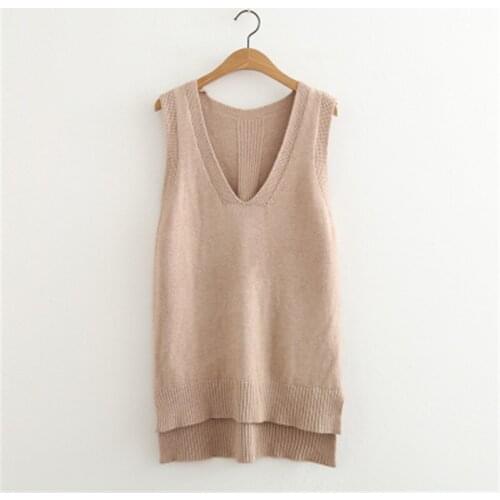 2020 V Neck Sweater Knitted Sweater Women Sweaters Pullovers Autumn Winter FashionBasic Shirt Fitness Female Clothing Vest