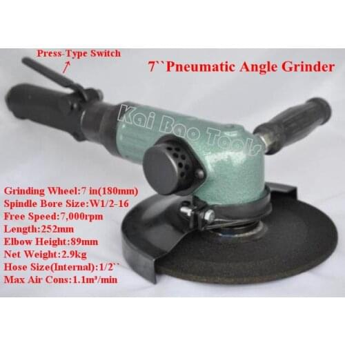 7in Pneumatic Power Vertical Grinder FA-6C-10M Type Lever Throttle Cutting Tools 7inch Rotary Grinding Disc (KB-6C-10M)