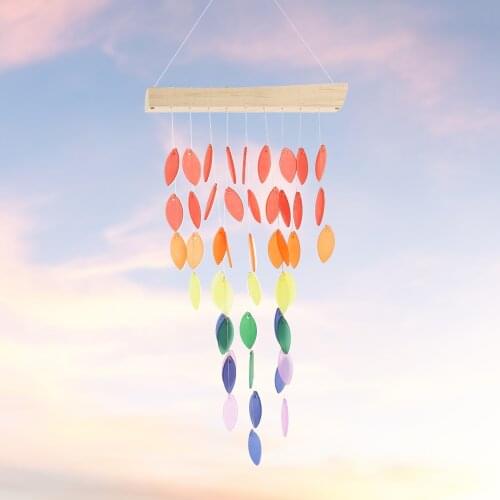 80% Hot Sales!! Wind Chime Colorful Leaves Shape Hanging Ornaments Resin Indoor Outdoor Garden Dream Catcher for Home
