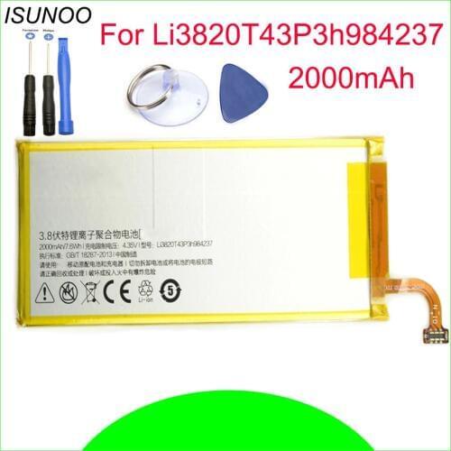 ISUNOO Li3820T43P3h984237 Battery for ZTE Nubia Z5S mini NX403A 2400mAh Rechargeable Battery With Repair Tools