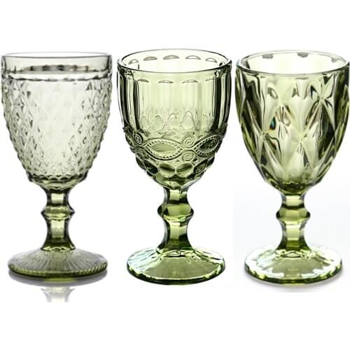 Portsble wine glass drinking glasses 3pcs / lot wedding party wine cup glassware water glasses for drinking christmas 300ml 10oz