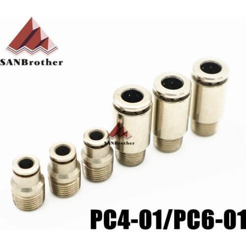 3D Printer PC4-01 PC6-01 Pneumatic Connectors UM2 Ultimaker 2 Extended+ Remote Bowden PTFE Tube Quick Fittings Good Quality Hot