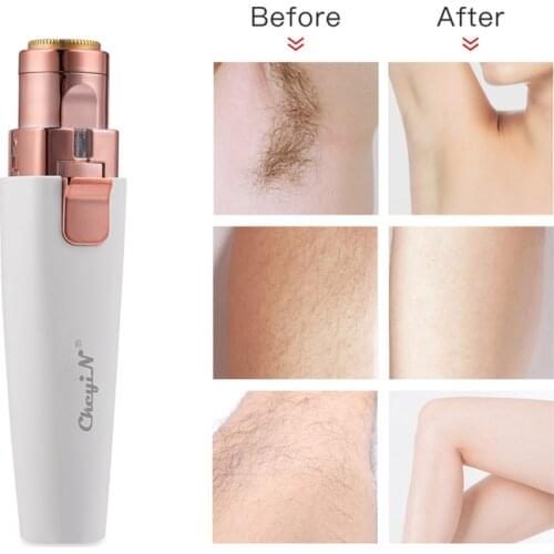 2 In 1 Mini Electric Eyebrow Epilator Women Lady Hair Removal Razor Shaver USB Rechargeable Lips Eye brow Whole Body Trimmer 50