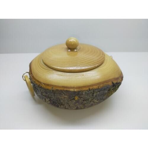 Wood Sugar Bowl Natural -Shelled