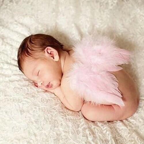 Baby Solid Color Angel Feather Wing Newborn Angel Wing Costume Photo Photography Prop Outfits Girls Boys Baby Photograph Props
