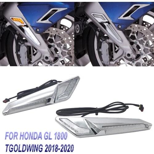 For Honda Goldwing GL 1800 GL1800 F6B 2018 2019 2020 New Motorcycle Front Brake Fork Mounted NAV LED Lights in Chrome or Black