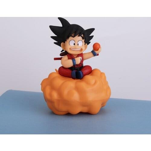 10cm Anime Dragon Ball Z Action Figure Toys Super Saiya Goku Sitting On The Clouds Cartoon Models Cute Gifts Kids Toys