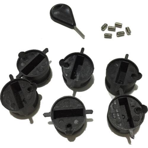 6PCS Surfboard Tail Rudder Slot for FCS Style Fin Plugs G5 Leash Plugs Box with Screws Key Wrench Surfboard Tail Supplies