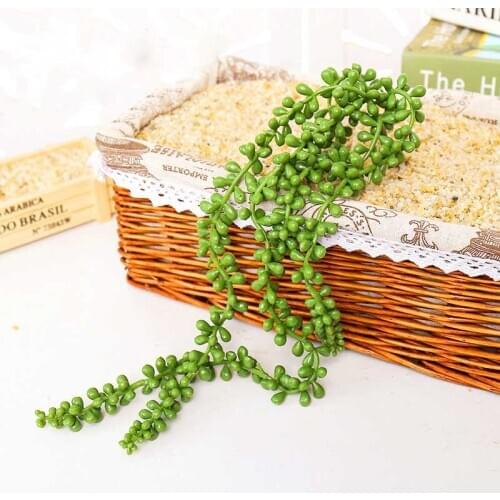 Artificial plant Hanging grass plastic vine plant fake plants geen leaf decor simulation plant for home garden party wall decor