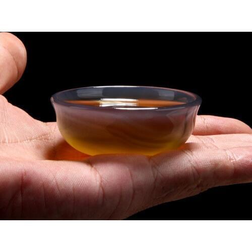 Mini Agate Personal TeaCup Tumbler Natural Jade Porcelain Small Master Single Cup Kung Fu Tea Set Accessories