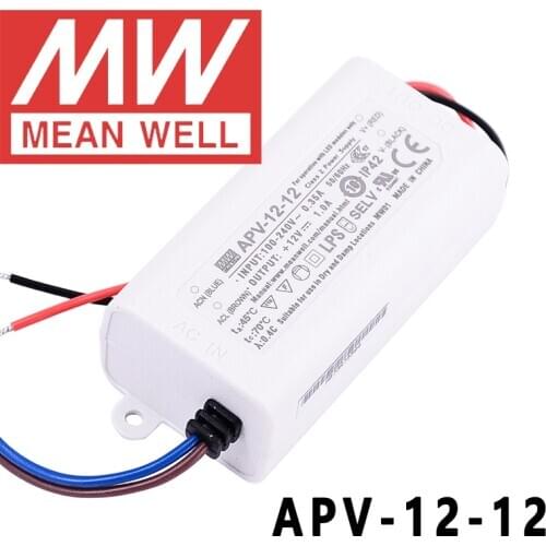 Original Mean Well APV-12-12 meanwell 12V/1A Constant Voltage design 12W Single Output LED Switching Power Supply