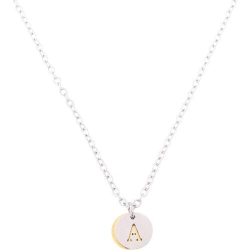 1pcs Letter Design Capital Initial Necklace Women Men Jewelry Gold/Silver Color Stainless Steel Alphabet Letter Necklace Jewelry