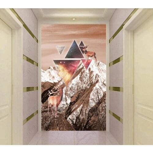 Papel de parede Skyline Nordic Snow Mountain Modern Entrance Background Wall 3D wallpaper mural,living room home decor