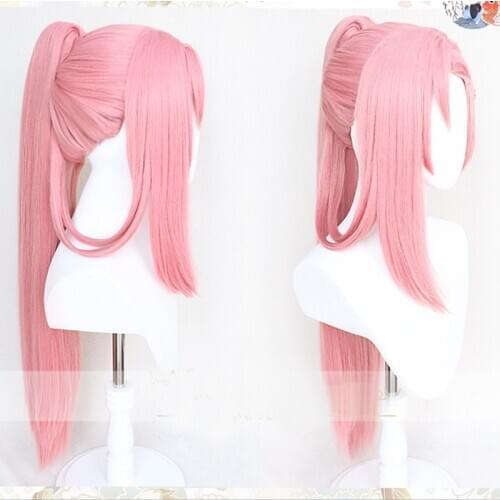 SK∞ Cherry Blossom Cosplay Wig Long Straight Pigtail Pink Ponytail Heat Resistant SK8 the Infinity SK Eight Cos Wigs + Wig cap