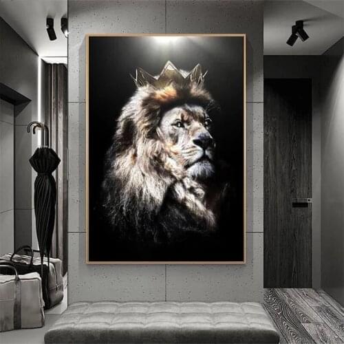 Lion Tiger Monkey Smoking Poster Anthropomorphic Animal Canvas Painting for Living Room Wall Art Decorative Pictures Home Decor