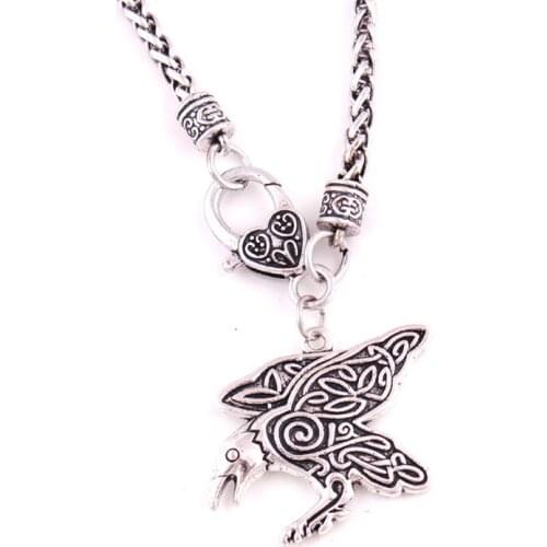 Religious God Animal Crow Shape Five Kinds Of Chain Solomon Style Raven Sigils Antique Silver Provide Dropshipping