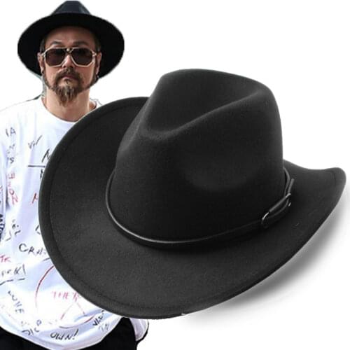 Vintafe Wide Brim Formal Felted Wool Fedora Panama Hats for Men Women Hat Belt Buckle Church Jazz Hat Four Seasons Cap Caps