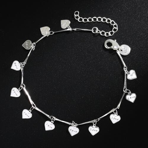 Big Promotion Silver color Pretty nice Leaf chain bracelet fashion charm Anklet wedding Cute women lady party gift LH037