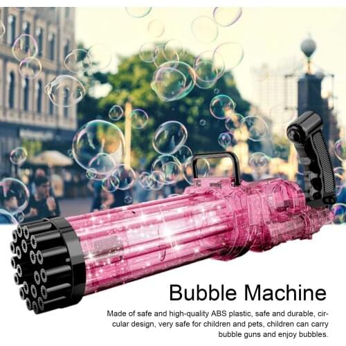 15.5Inch Gatling Bubble Machine Toy 21 Holes Light Bubble Maker Toy Kids Summer Gift Lawn Indoor Outdoor Fun Sports Fidget Toys