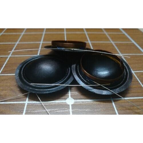 2 pieces ID: 26mm silk diaphragm dome 8 ohm Tweeters loudspeaker speaker voice coil- Lead in the same direction