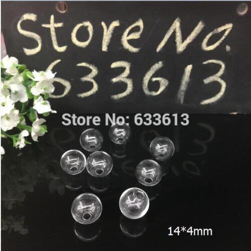 200pieces per lot 14mm glass globe with 4mm hole Glass bottle empty vial pendant jewelry findings supply glass locket charms