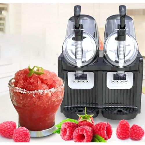 300W Slush machine Double Slot Snow Melting Machine Snow Mud Ice Beverage Cold drink Machine Double Tank Slush Ice Cream Machine