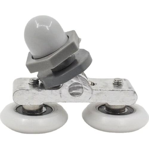 4pcs Diameter 25mm Double twin shower door rollers runners pulley Aluminum Slide door Wheels for Arc/Straight Glass door