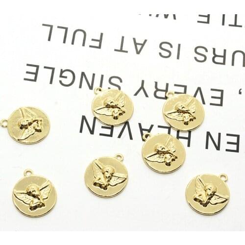 6pcs Gothic Golden Cupid Angel Earring Charms Alloy Pendants For Necklace Phone Keychain DIY Accessory Vintage Jewelry Make