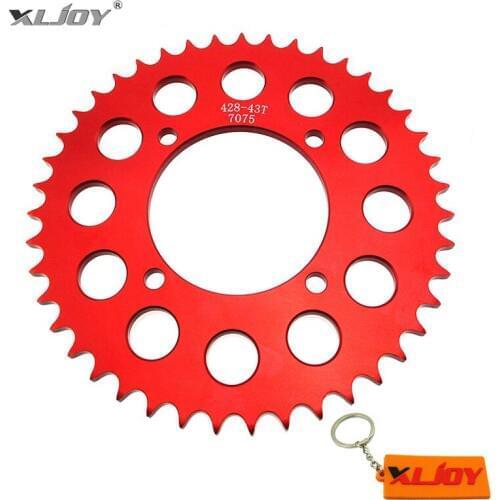XLJOY 428 43Teeth 76mm Aluminum Billet Rear Sprocket For SDG Wheel 50cc-190cc Pit Dirt Bike Thumpstar WPB Atomic HZ SSR Piranha