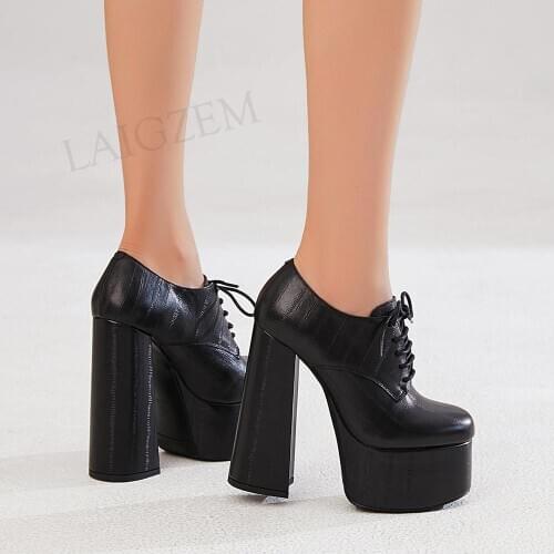 BERZIMER Quality Women Ankle Boots Chunky High Heels Booties Botas Zapatos Leather Suede Ladies Shoes Woman Large Size 33 39 41