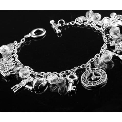 Women Girls Fashion Vintage Accessories Link Chain Bangles Bracelets Alice Pendants Bracelets a bracelets Gifts