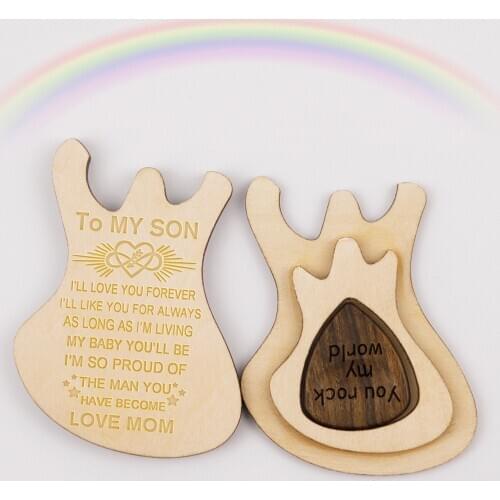 Wooden Electric Guitar Picks Gift Box guitarist plectrum box wedding music pickups paddles customized engraved dropship EG0019
