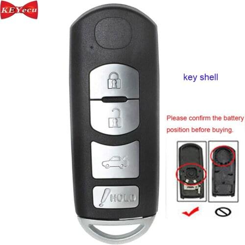 KEYECU for Mazda 3 6 2014 2015 2016 2017 2018 Remote Car Key Shell Case Fob Housing for FCC ID: WAZSKE13D01 Model# SKE13D-01