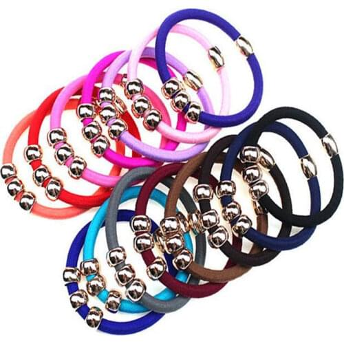 Korean Fashion 10Pcs Elastic Hair Bands Handmade Beads Scrunchy Girls Hair Accessories Rubber Band Gums Ornament Cute Headdress