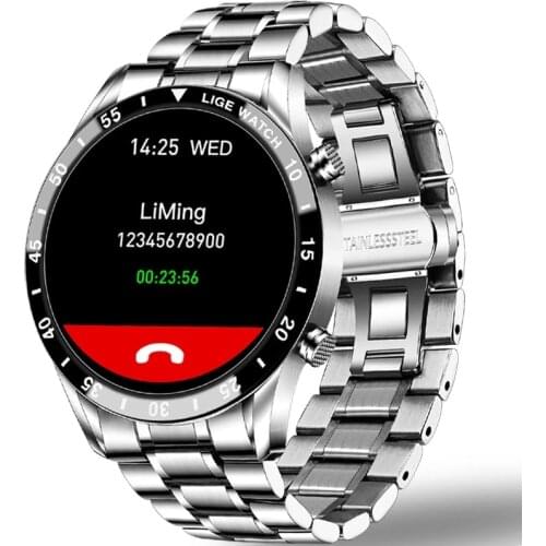 LIGE Neue Mode Volle Kreis Touch Screen Männer Smart Uhren Wasserdichte Sport Fitness Uhr Luxus Bluetooth Telefon Smart Uhr