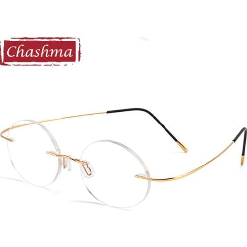 Chashma Rimless 2 g Frame Octagon Polygon Trend Eyeglasses Men Titanium Flexible Light Spectacles for Women