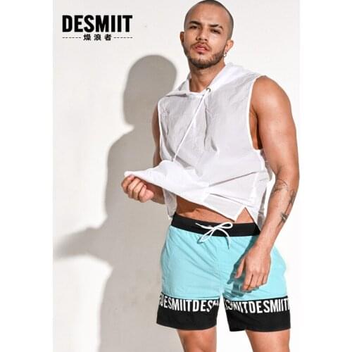 Desmiit Mens Swimming Trunks Quick Dry Sports Fitness Gym Training Shorts Surf Board Beach Shorts Bathing Suit Swimwear Sunga