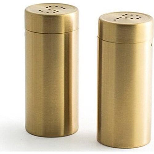 2pcs/ A Set Gold "SP"Stainless Steel Spice Jar Condiment Set Seasoning Bottles Set Salt Pepper Shakers Spice Cruet Sets