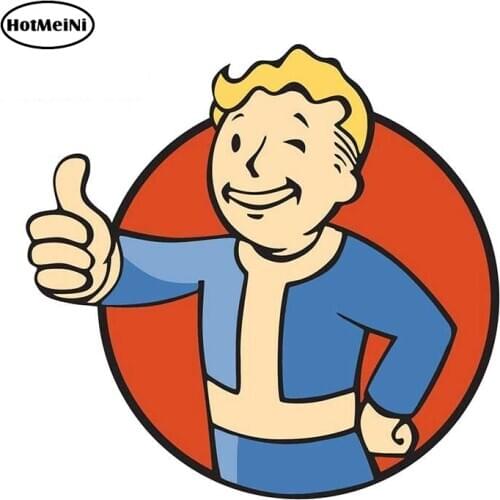 HotMeiNi 13cm x 12.5cm Decal for Fallout Character Vault Boy Car Phone Waterproof for VAN RV 3D Vinyl Car Wrap Sticker