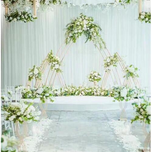 New wrought iron arch wedding stage background props wrought iron background decorative ornaments wrought iron triangle arch scr