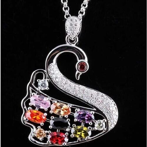 New fashion rhodium days CZ Pendant Necklace