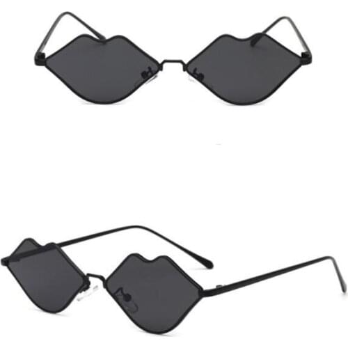 New personal lip metal sunglasses with uv blocking cross-border sunglasses for women ocean sun glasses free shopping