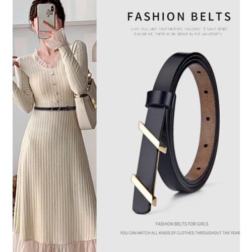 New Ladies Belts Office 365 All-match Womens Belt for Dress Fashion Decoration Wild Pants Female Genuine Leather Waistband